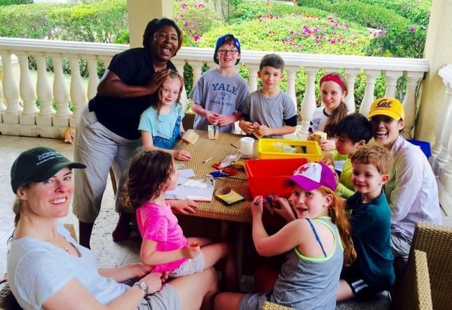 Kids doing activities with their parents, Somerset on Grace Bay
