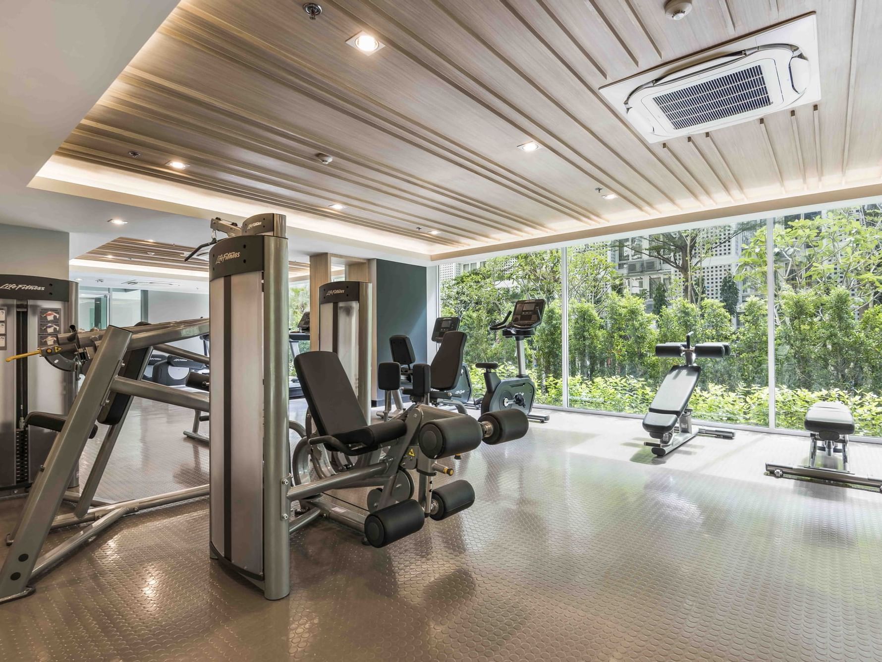 Interior of a Fitness center at Maitria Hotel Rama 9 Bangkok
