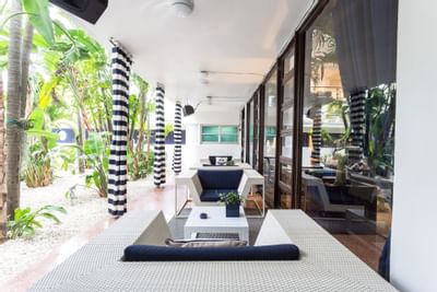 Outdoor sitting area at Albion Miami Beach