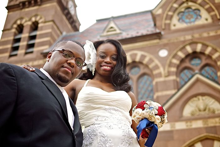 Newly wedded couple at Kellogg Conference Center