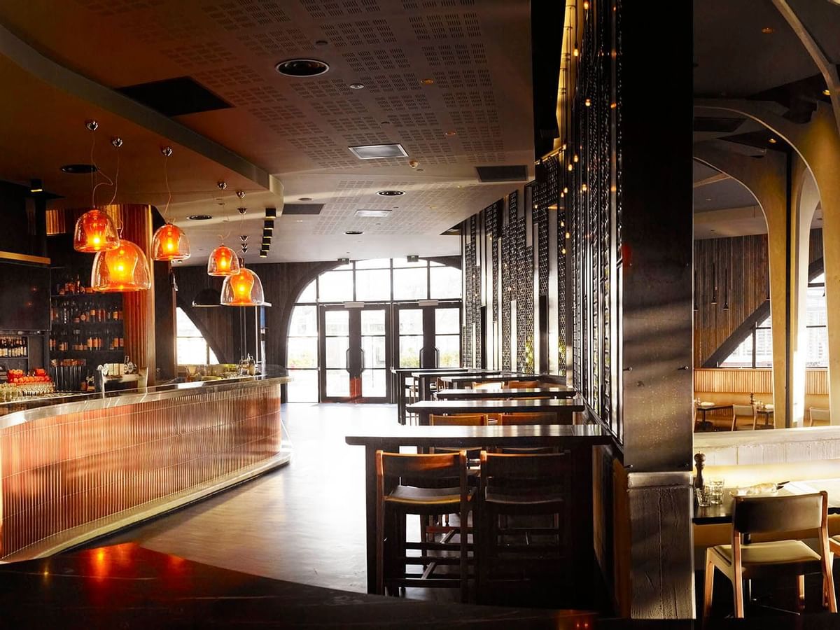 Bar counter & seating area in The Merrywell at Crown Perth