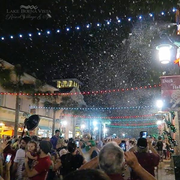 People enjoying Now Snowing event near Lake Buena Vista Resort Village & Spa