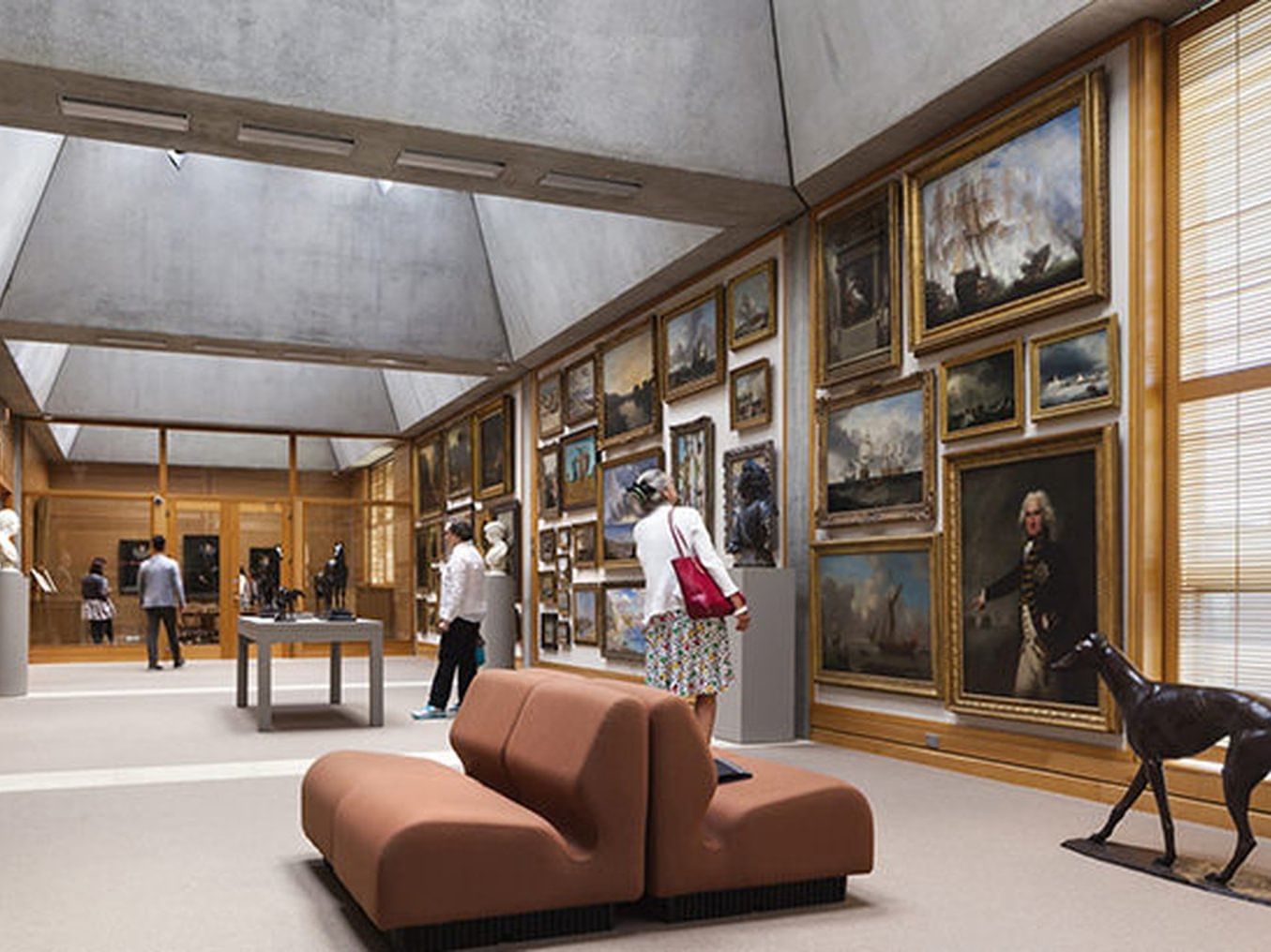 Interior view of Yale Center for British Art near New Haven Hotel
