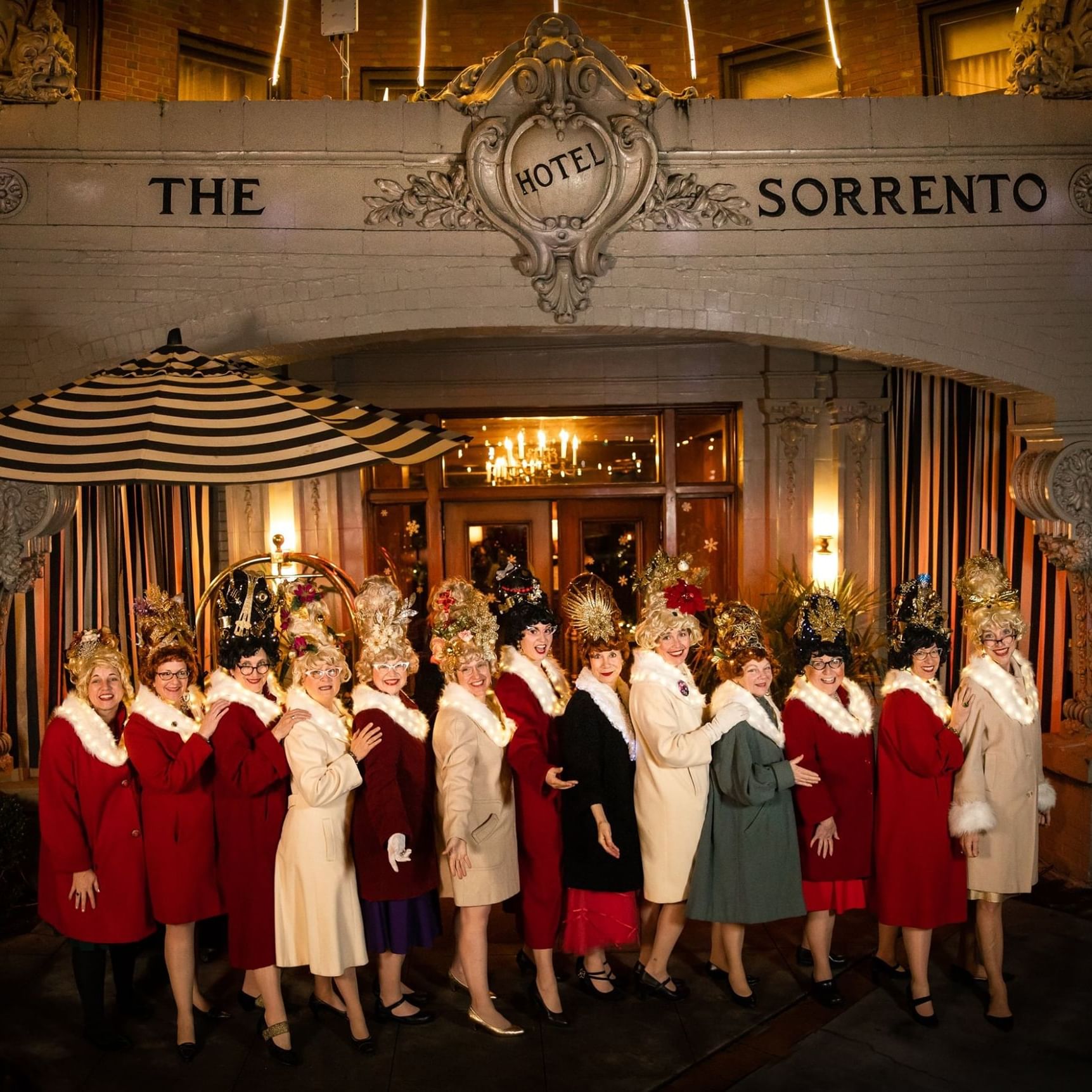 Photo of the Beaconettes outside of the Hotel Sorrento Entrance