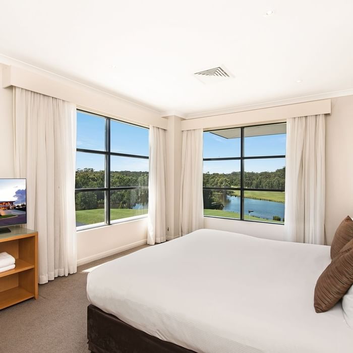 Golf view of standard king room luxury accommodation options