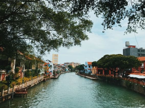 View of a canal in Malaysia near Paradox Hotels