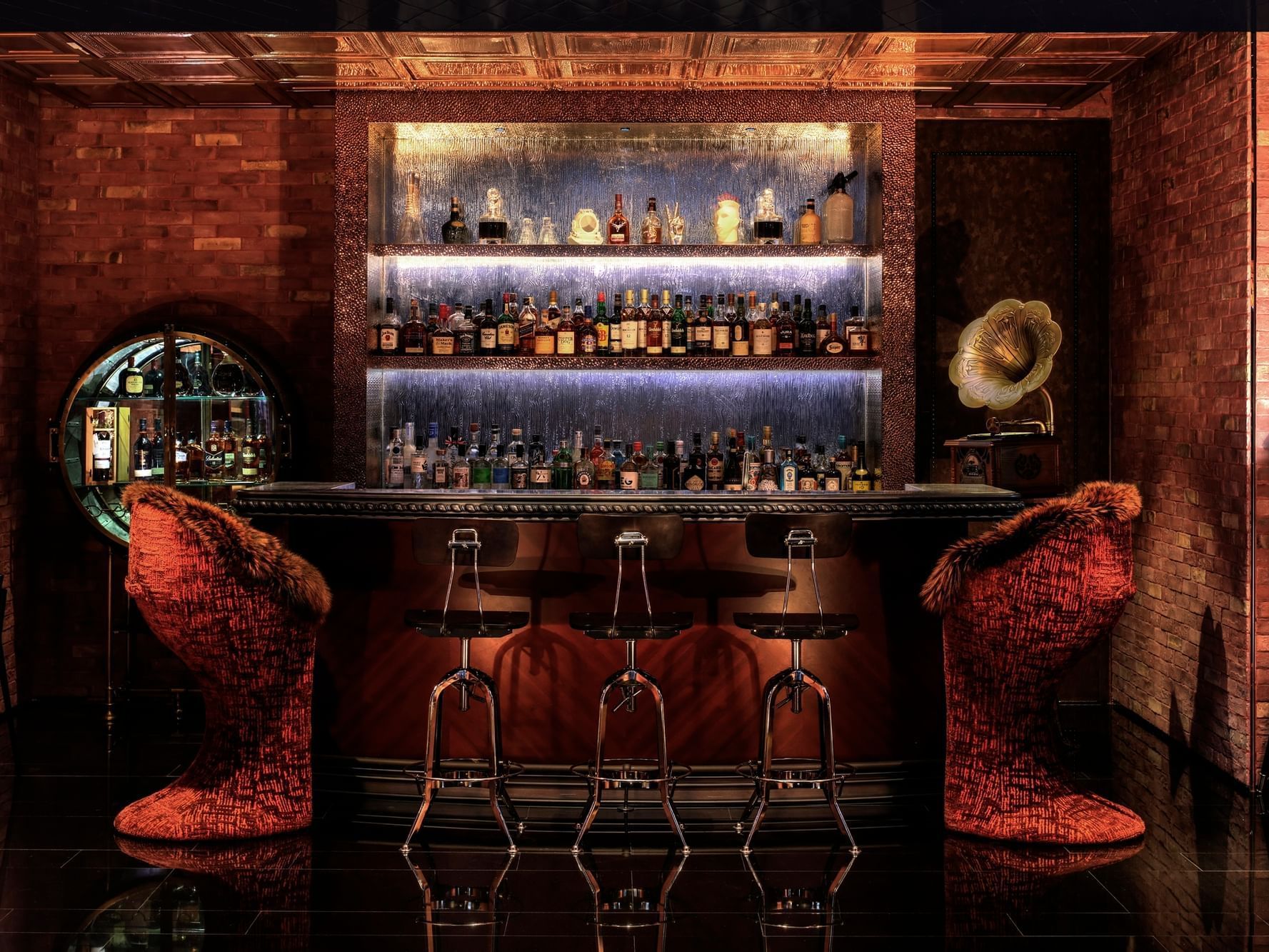 Flashback Speakeasy Bar & Lounge interior with seating at Paramount Hotel Dubai