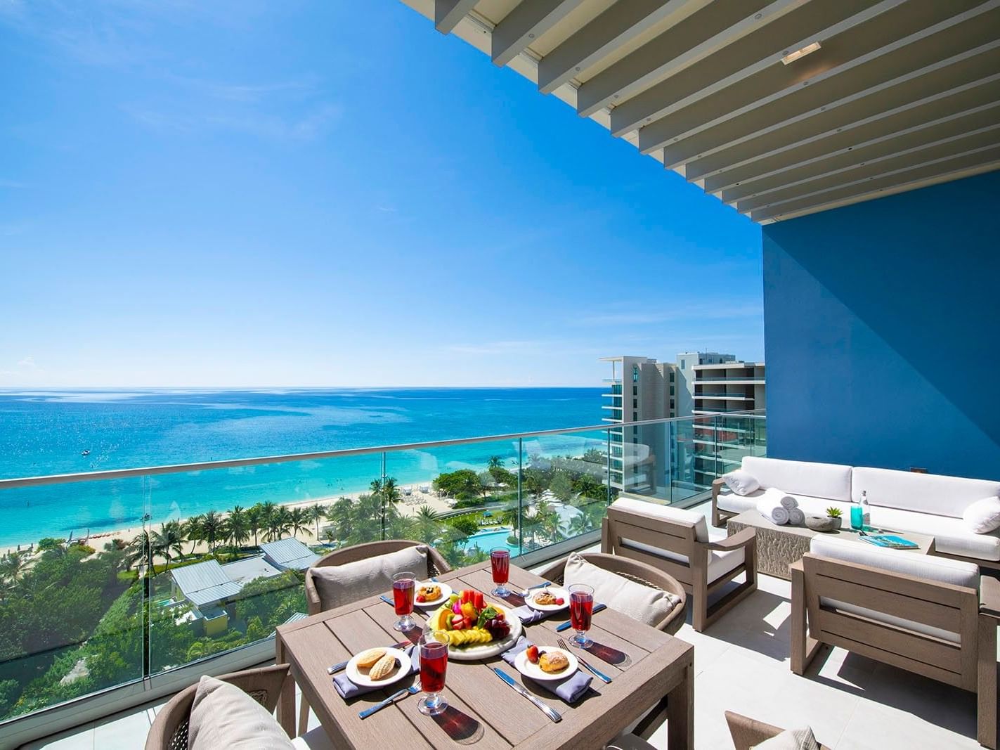 Oceanfront S1001 penthouse with panoramic Caribbean Sea views at Seafire Residences Grand Cayman.