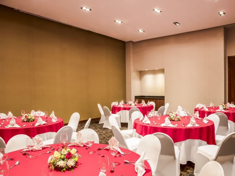 Gran salon ABC with banquet setup at Fiesta Inn Hotels