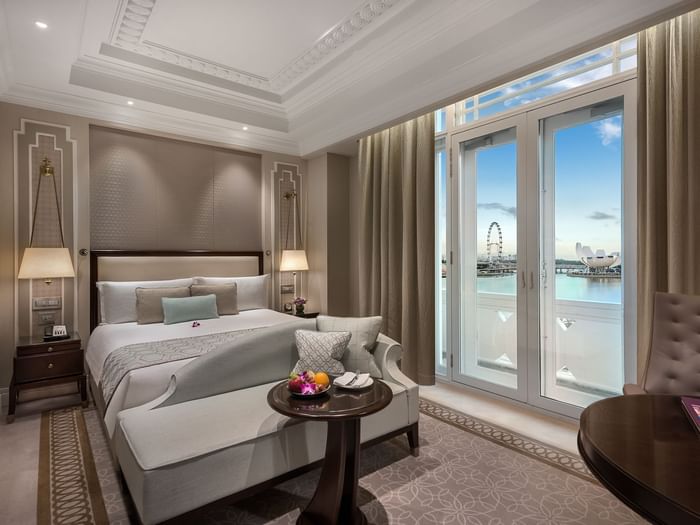 Marina Bay View Room with king bed at The Fullerton Hotel Singapore