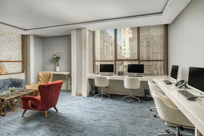 Workstations and furniture of Business center at Elaf Al Taqwa