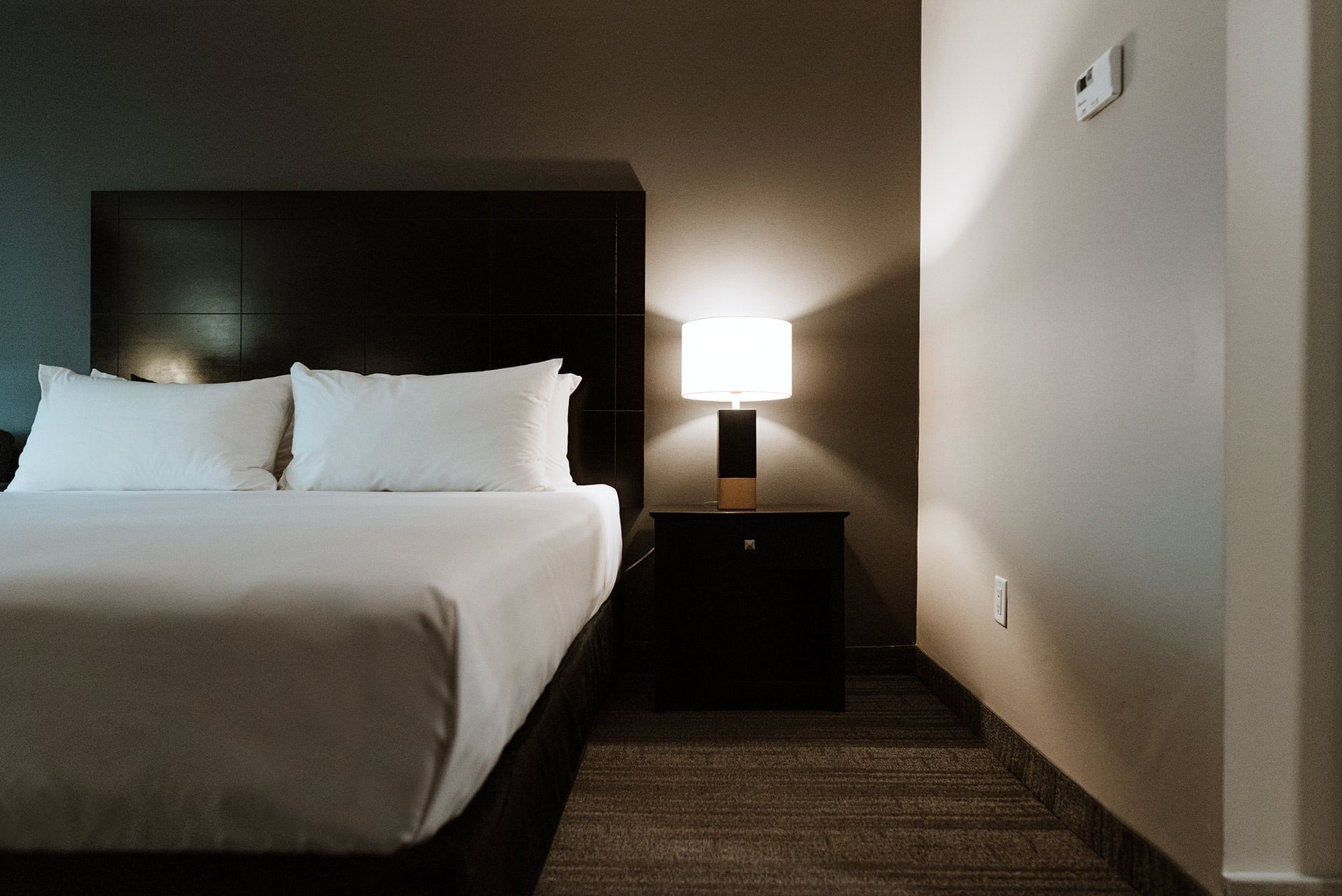 Queen Bed with Lamp