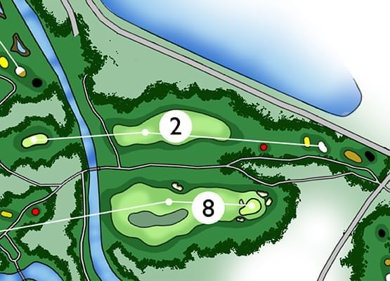 Sketch of 2nd & 8th holes of a golf course at Chatrium Resort