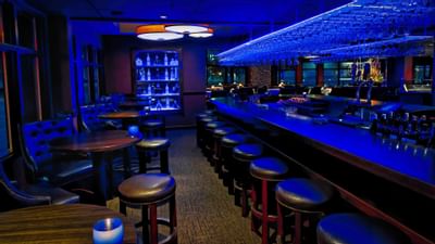 Interior view of large bar area at Hotel 43