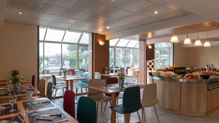 Interior of a dining area at Hotel Marseille Airport