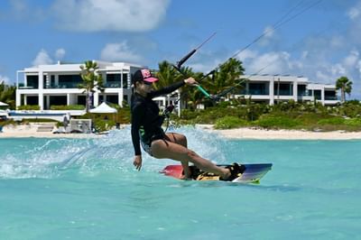Lady playing on the sea by the H2O Life Style Resort