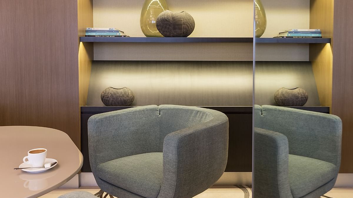 Waiting area of executive lounge at Pullman albert park