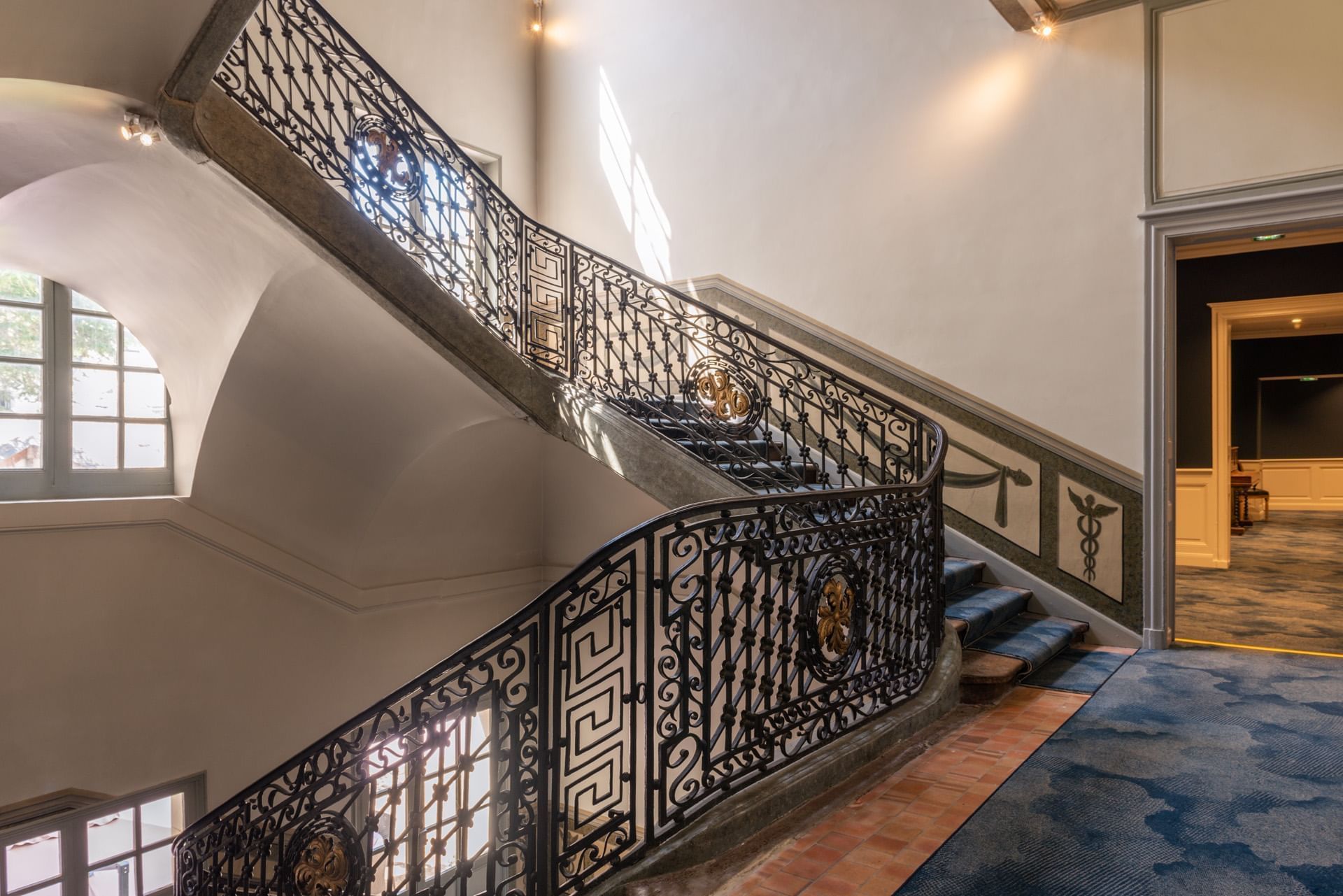 Stairs at Hotel Anne d'Anjou in Saumur, France