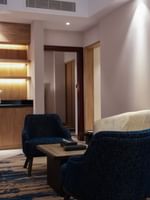 Lounge area in the Ambassador Suite at Warwick Hotel & Spa Jeddah.