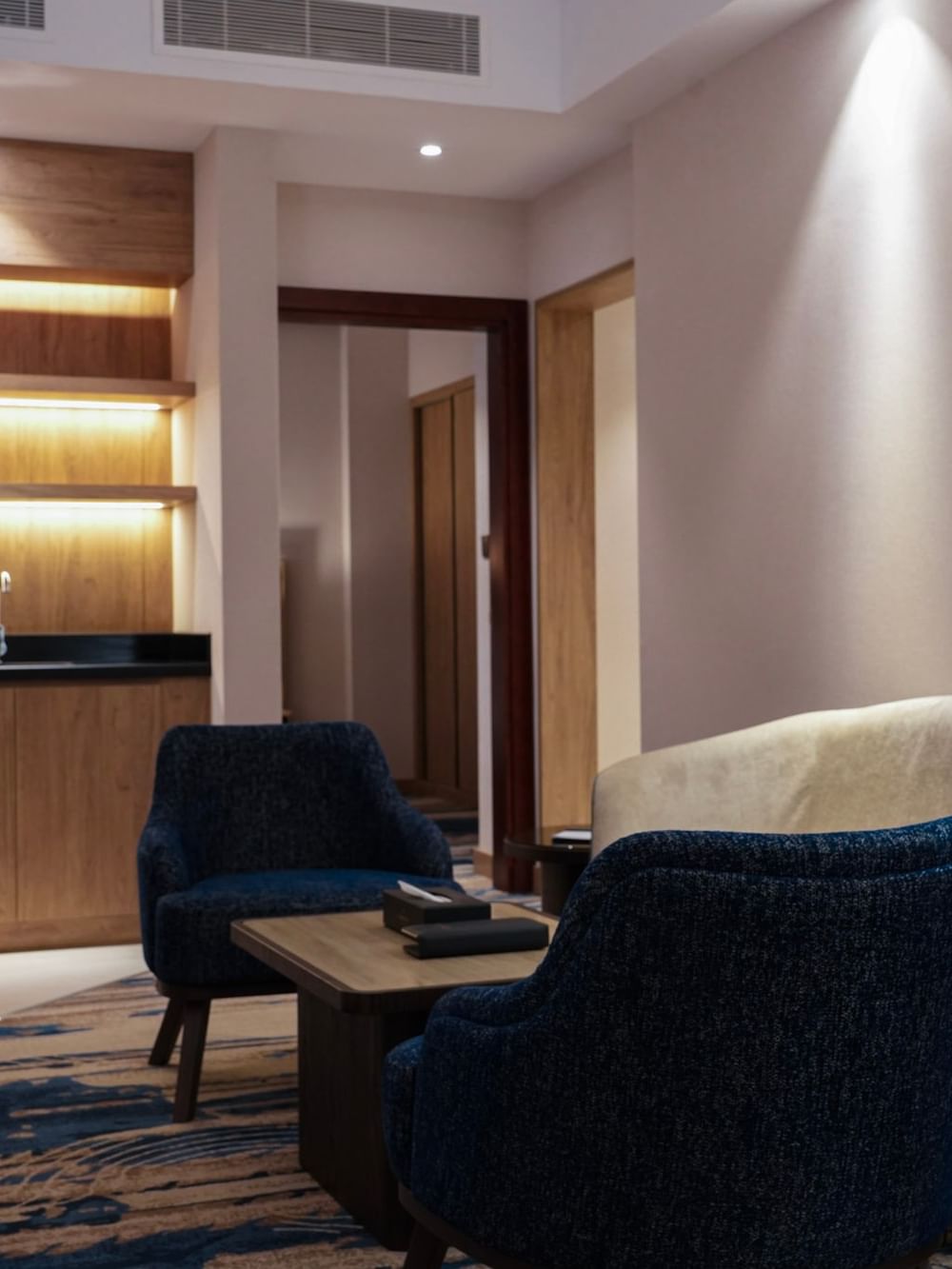 Lounge area in the Ambassador Suite at Warwick Hotel & Spa Jeddah.