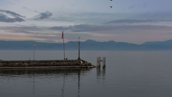 Sun Reflecting on a cloudy Seascape near Hotel Alize