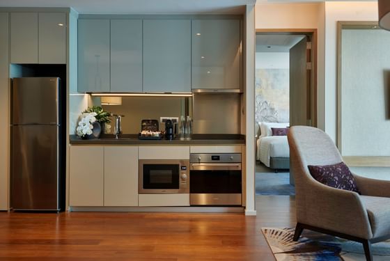 Kitchen area in a Suite at Chatrium Grand Bangkok