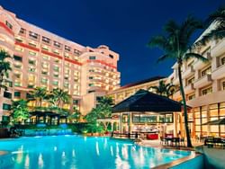 Hotel view from poolside at Paradox Singapore Merchant Court