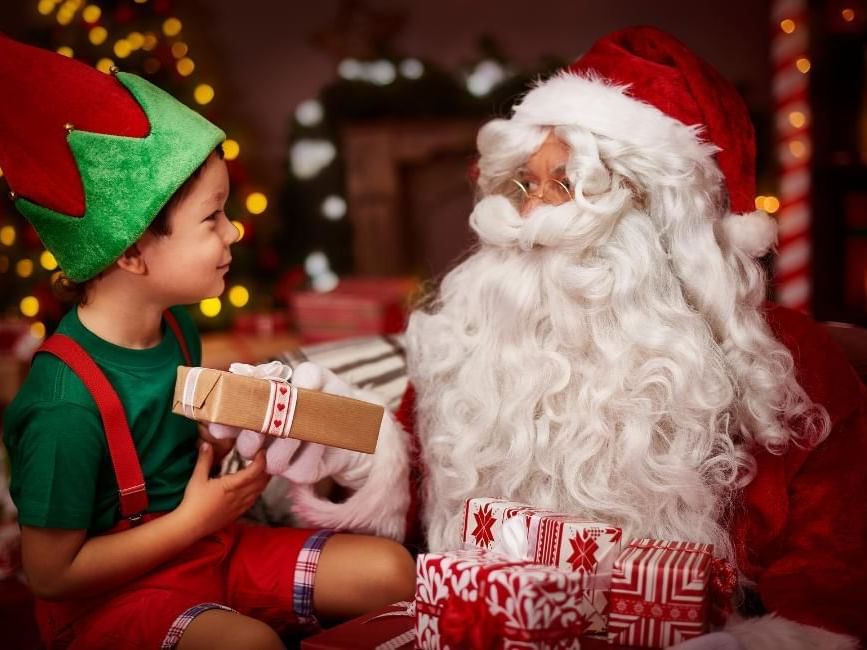 Child meeting Santa