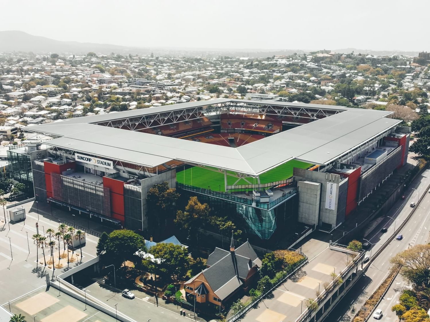 Aerial view of Suncorp Stadium near Royal on the Park Hotel