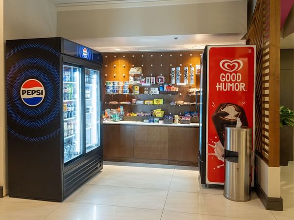 A corner market located in the hotel lobby
