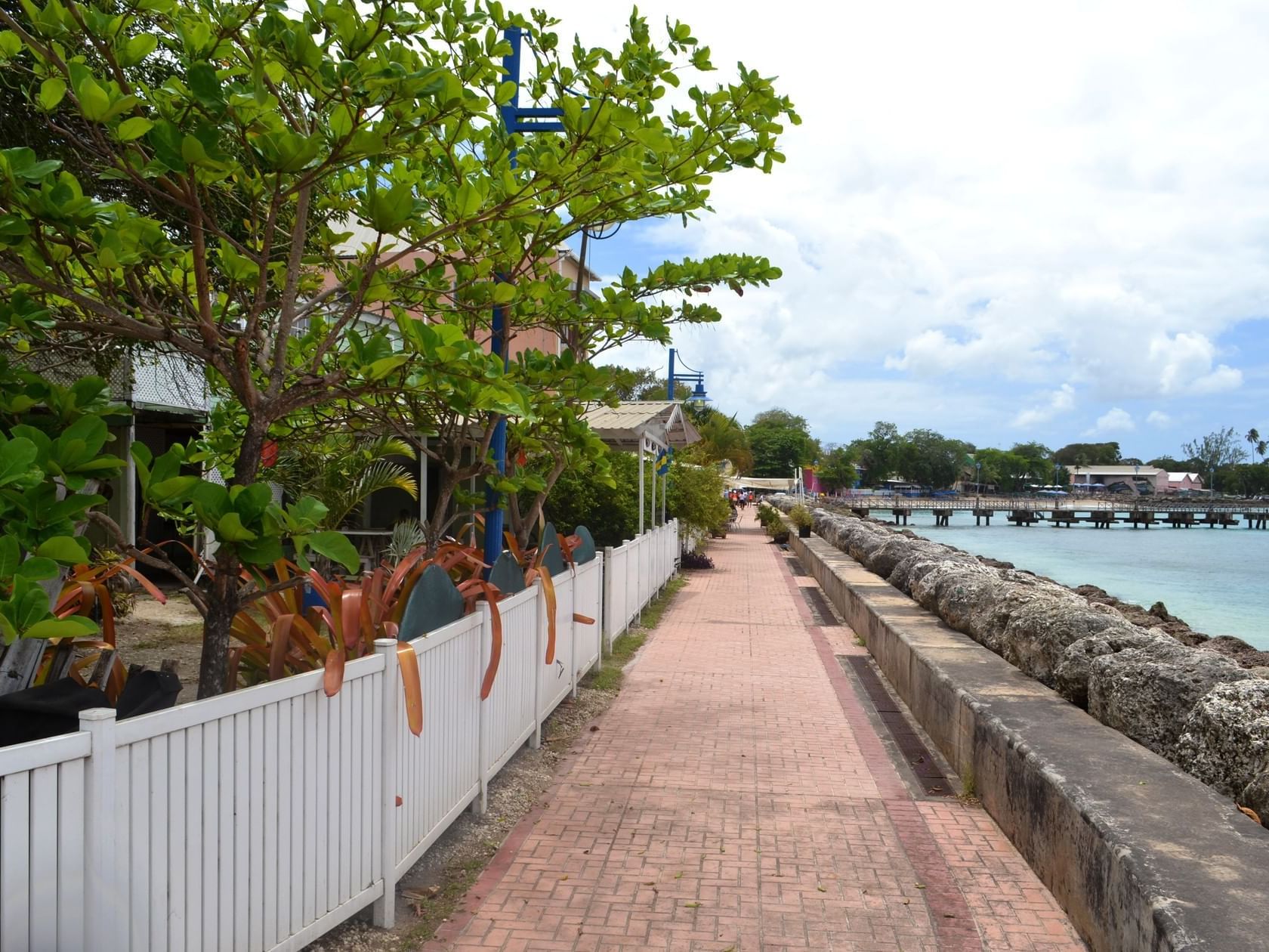 Concrete street with the lake side near Southern Palms Beach