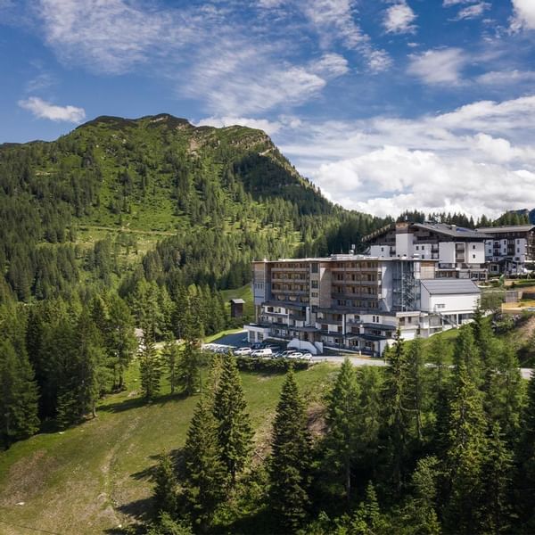 Exterior view of Falkensteiner Hotel Cristallo & mountains