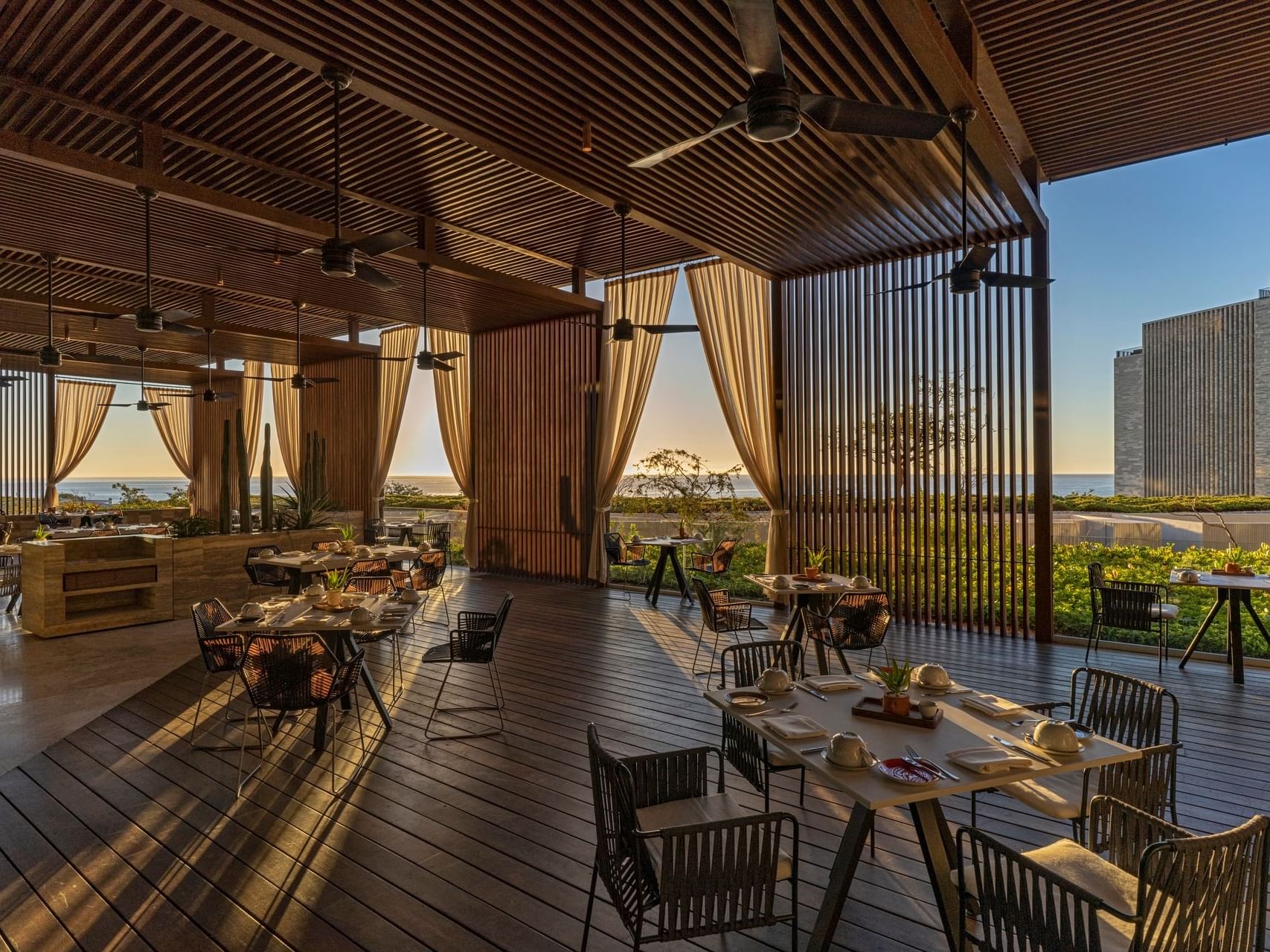 Dining tables in Cascabel Restaurant at The Club at Solaz