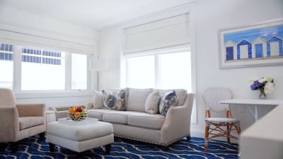 The sitting area in the front suite at our Cape May hotel