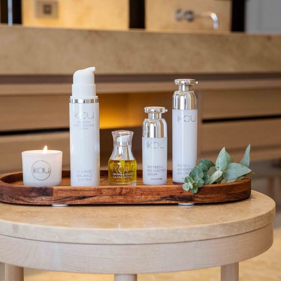 Ikou skincare products arranged in Vie Spa at Pullman Magenta Shores