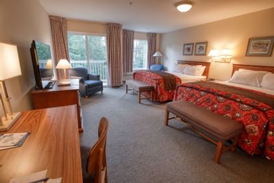 Side view of the bedroom at Bear Lodge 