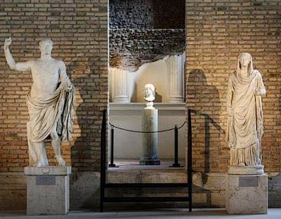 Baths of Diocletian marbel sculpture in Museo Nacional Romano, Termas de Diocleciano near Bettoja Hotels Group