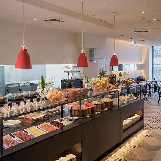 Close up on the buffet at Novotel Melbourne On Collins