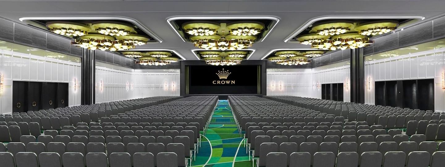 Theater style setup in Crown Ballroom at Crown Hotel Perth