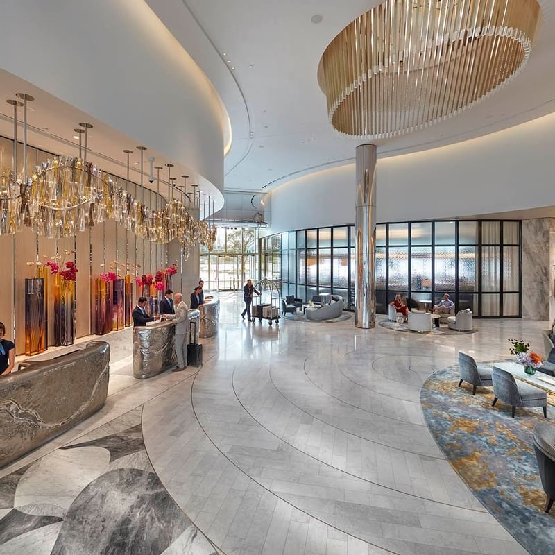 Reception counter & Lobby area at Crown Towers Sydney