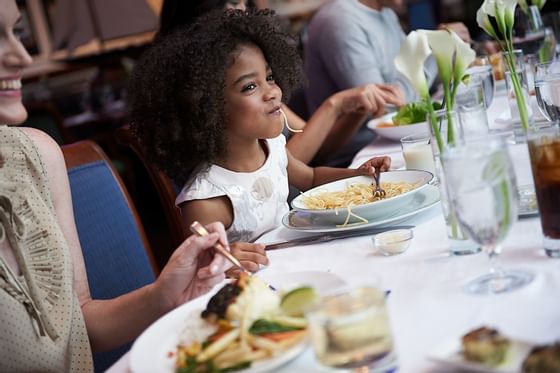 Child eating spaghetti