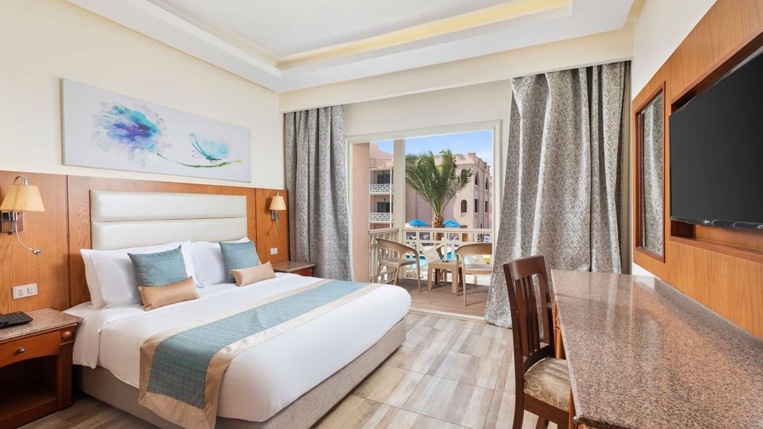 Large Family Room with Pool View at Pickalbatros Aqua Park Resort in Hurghada