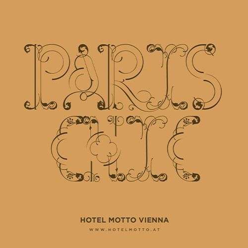 Paris image background used at Hotel Motto Vienna