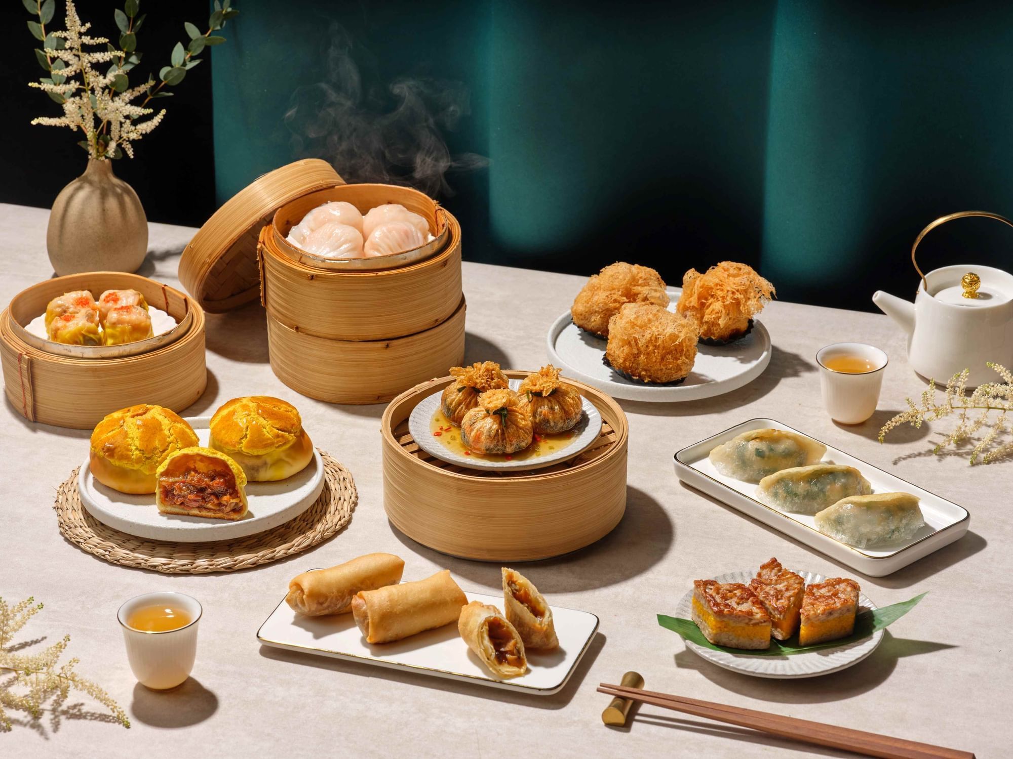 Tarts, pastries, and cake served in Wah Lok Cantonese Restaurant at Carlton Hotel Singapore