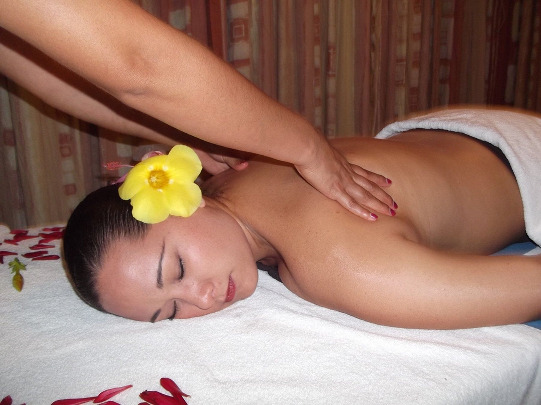 a woman receiving a massage