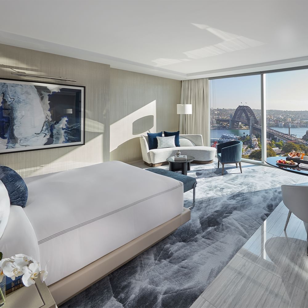 Interior of Premier Harbour Bridge Suite at Crown Towers Sydney