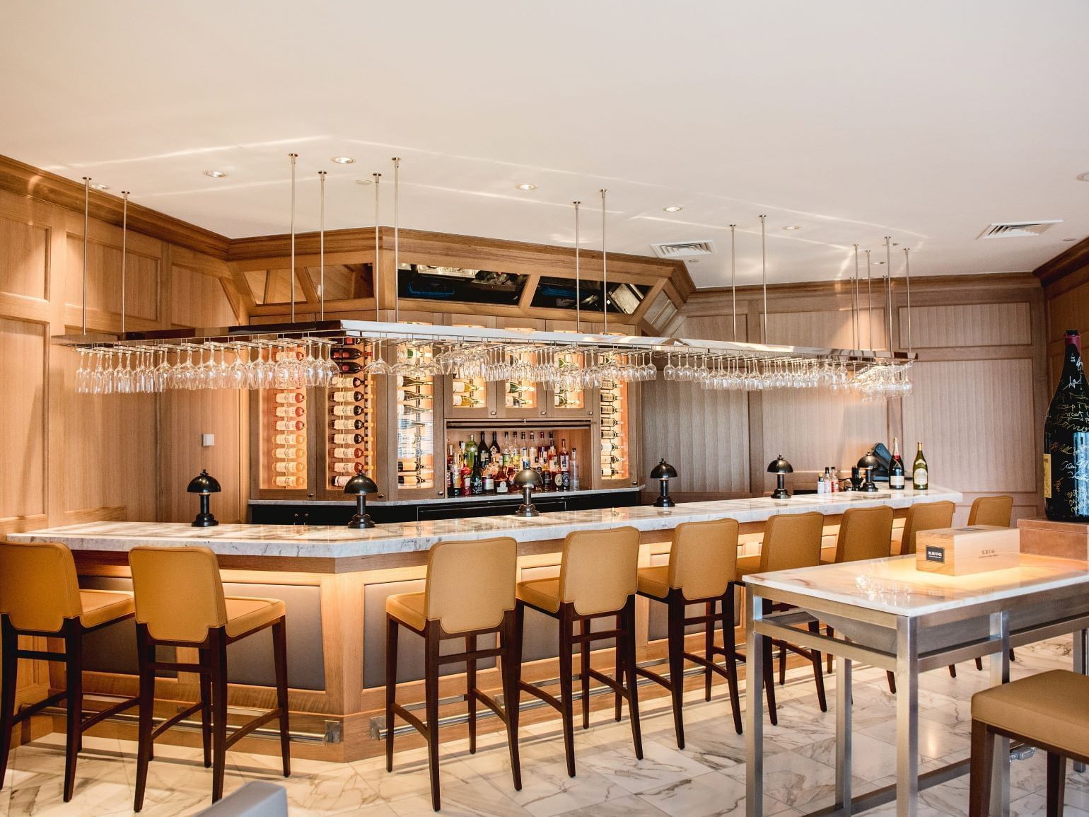Wine restourent for Burgundy fans in Boston Harbor Hotel