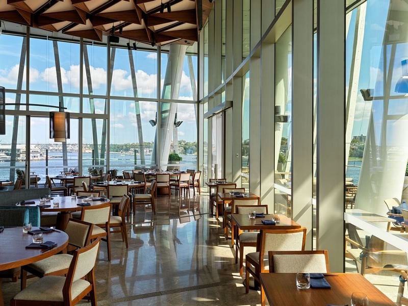 Tables setup in Nobu restaurant at Crown Towers Sydney