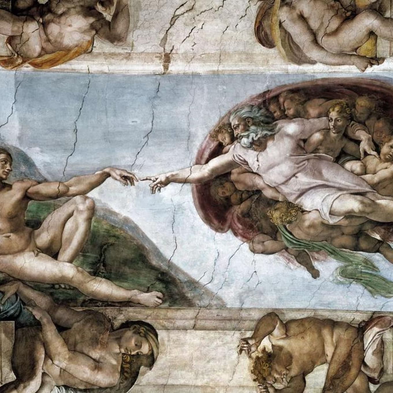 The Creation of Adam painting at Rome Luxury Suites