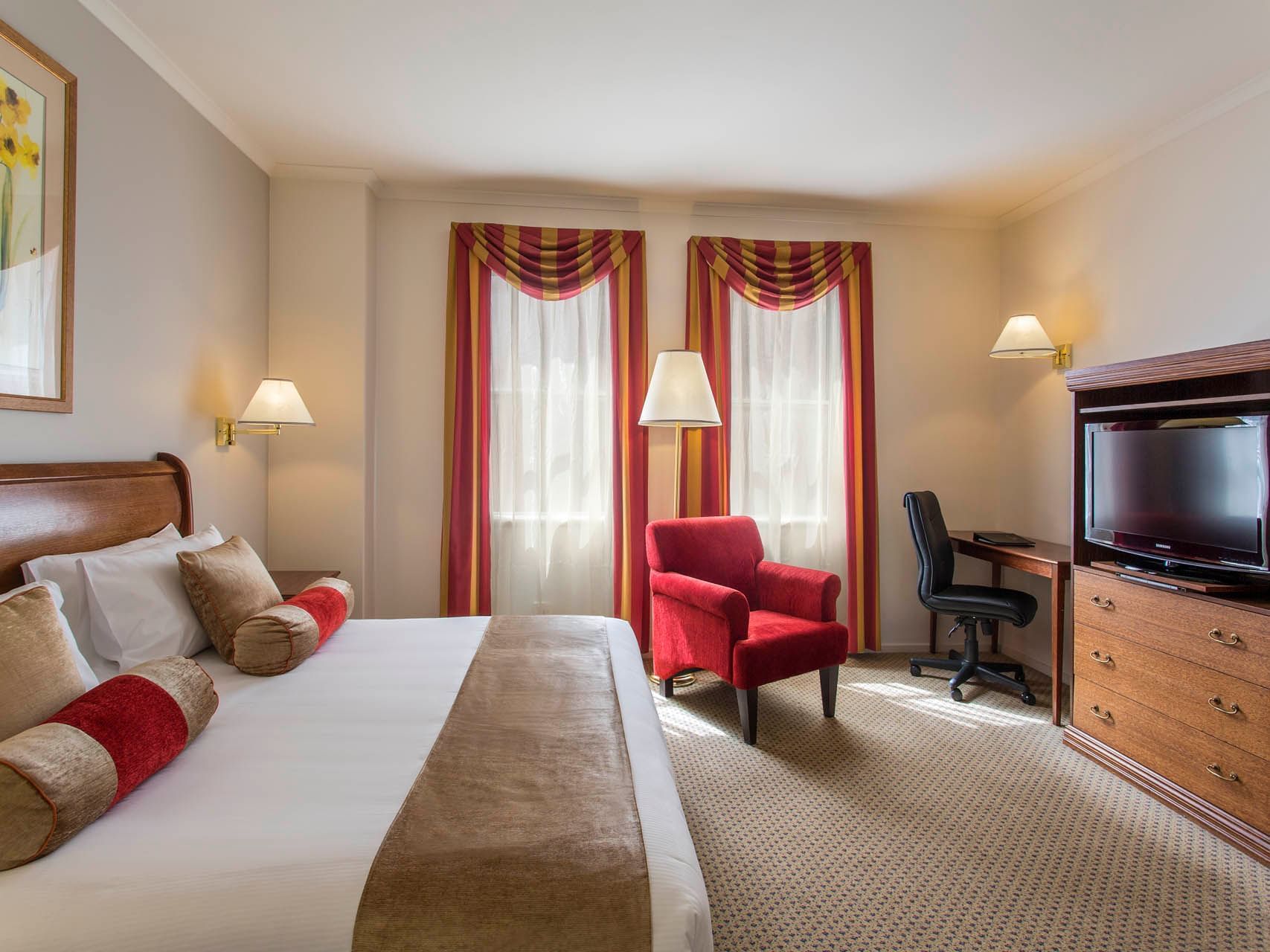 Comfy bed in Executive King Room at Grand Chancellor Adelaide